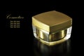 Gold colored blank cosmetic container for face cream moisturizer Royalty Free Stock Photo