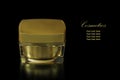 Gold colored blank cosmetic container for face cream moisturizer Royalty Free Stock Photo