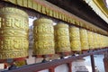 Prayer wheels at Swayambhunath Temple aka Monkey Temple, Kathmandu, Nepal Royalty Free Stock Photo