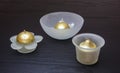 Gold Colored Candles Royalty Free Stock Photo