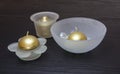 Gold Colored Candles Royalty Free Stock Photo