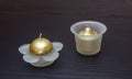Gold Colored Candles Royalty Free Stock Photo