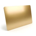 A gold colored rectangular object isolated on a white background Royalty Free Stock Photo