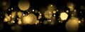 Gold colored shiny defocused abstract christmas, new year or festive light bokeh Royalty Free Stock Photo