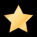 Gold colored vector star banner for customer produkt rating on black background Royalty Free Stock Photo