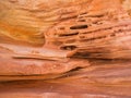 A gold-coloured rock face with very small caves Royalty Free Stock Photo