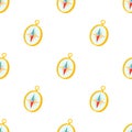 Gold compass pattern seamless vector Royalty Free Stock Photo