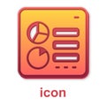 Gold Computer api interface icon isolated on white background. Application programming interface API technology