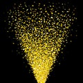 Gold confetti cannon shot