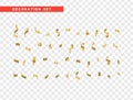 Gold confetti celebration. Ribbon serpentine, isolated with transparency background effect