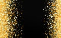 Gold Confetti Glamour Black Background. Festive