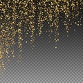 Gold confetti luxury sparkling confetti. Scattered