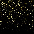 Gold confetti rain festive holiday background