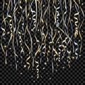 Gold confetti and ribbons Royalty Free Stock Photo