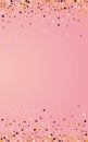 Gold Confetti Vector Pink Background. Shiny Royalty Free Stock Photo