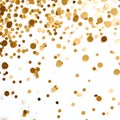 Gold confetti on a white background. New Year\'s fun and festiv