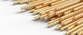 gold construction rods. 3d render Royalty Free Stock Photo