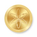 Gold Cosmos coin Concept of internet web cryptocurrency