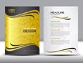 Gold Cover Annual report design vector illustration Royalty Free Stock Photo