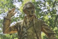 A gold-covered statue ofThomas Paine is found in the Parc Montsourisalong the Boulevard Jourdan inthe 14th arr.; the inscriptio Royalty Free Stock Photo