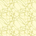 Gold cracks on beige seamless pattern - kintsugi concept, golden crinkles, broken pottery or howlite stone texture