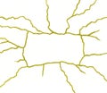 Gold cracks on white background banner template - kintsugi concept, golden crinkles, broken pottery texture