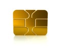 Gold credit debit card chip Royalty Free Stock Photo