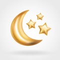 Gold Crescent Moon star balloon Ramadan Royalty Free Stock Photo