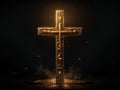 Gold Cross On A Dark Background