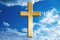 Gold cross on heaven