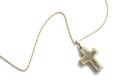 Gold Cross Necklace Royalty Free Stock Photo