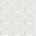 Gold cross pattern with grunge effect Royalty Free Stock Photo