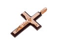 Gold cross pendant with a crucifix Royalty Free Stock Photo