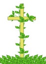 Gold cross and vine Royalty Free Stock Photo