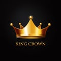 Gold Crown on black Royalty Free Stock Photo
