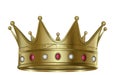 Gold crown with diamonds and rubies vector