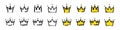 Gold crown icon. Big collection quality crowns. Linear crown. Royal Crown icons collection set. Vector illustration Royalty Free Stock Photo