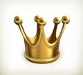 Gold crown icon Royalty Free Stock Photo