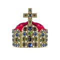 Gold crown with jewels. Royalty Free Stock Photo