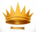 Gold crown. King. vector icon Royalty Free Stock Photo