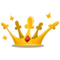 Gold crown for king, queen, princess and prince. Vector icon Royalty Free Stock Photo