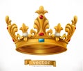 Gold crown. King. vector icon Royalty Free Stock Photo