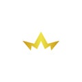 Gold crown logo icon Royalty Free Stock Photo