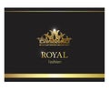 Gold crown. Luxury label, emblem or packing. Logo design. Royalty Free Stock Photo