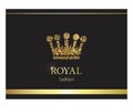 Gold crown. Luxury label, emblem or packing. Logo design. Royalty Free Stock Photo