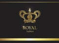 Gold crown. Luxury label, emblem or packing. Logo design. Royalty Free Stock Photo