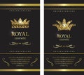 Gold crown. Luxury label, emblem or packing. Logo design. Royalty Free Stock Photo