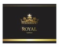 Gold crown. Luxury label, emblem or packing. Logo design.