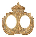 Gold Crown Picture Frame Royalty Free Stock Photo