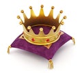 Gold Crown on the pillow Royalty Free Stock Photo